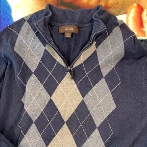 Blue and Gray plaid Sweater